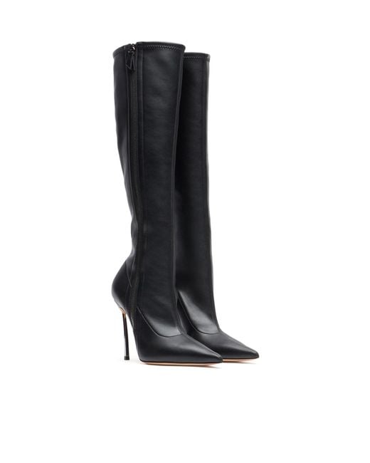 Casadei Black Blade Zipped To The Knee Boots
