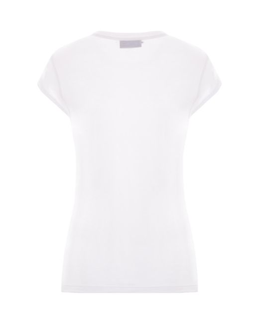 Elisabetta Franchi White Embroidered Jersey T-Shirt