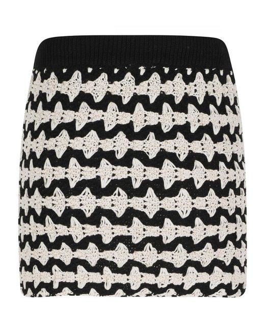 Roberto Collina Black Geometric-Pattern Mini Skirt
