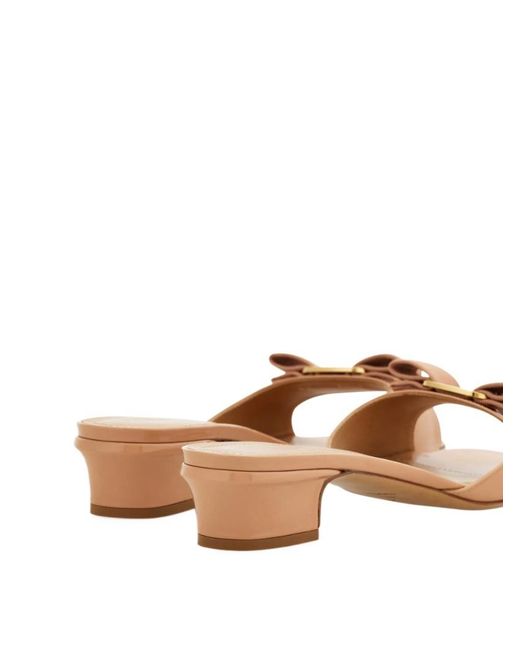 Ferragamo Natural Ferragamo Vara Bow Slides