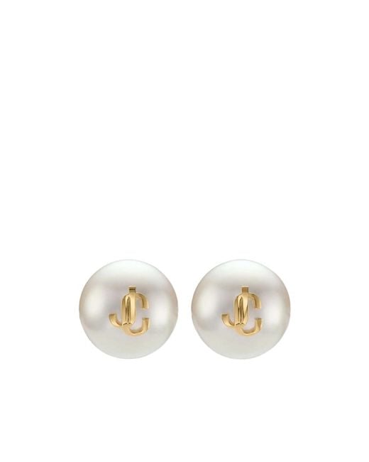 Jimmy Choo White Pearl Earrings