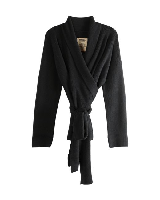 Uma Wang Black Wrap Cardigan