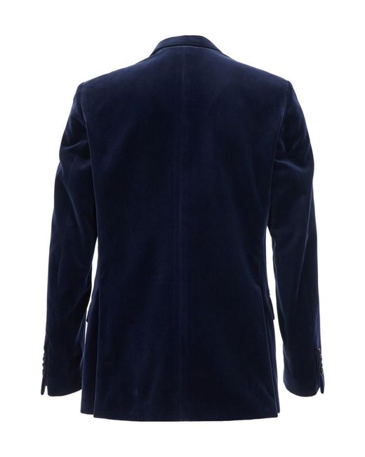 Lardini Blue Single-Breasted Velvet Blazer for men