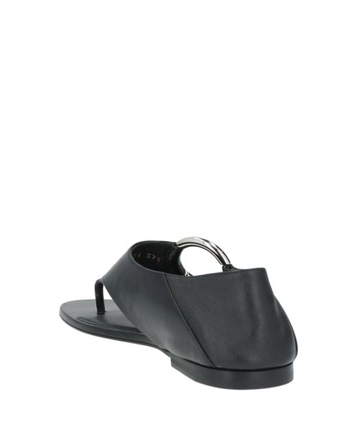 Saint Laurent Black Minimalist Leather Sandals