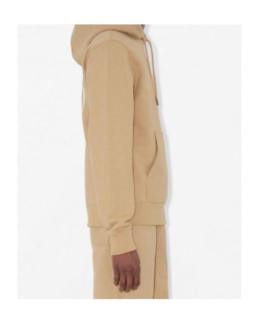 Burberry Natural Cotton Knight Stamp Hoodie for men
