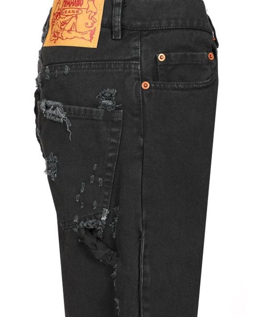 Magliano Black Broken Bull Level Jeans for men