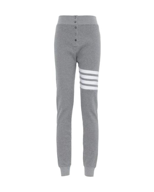 Thom Browne Gray Striped Detail Sweatpants
