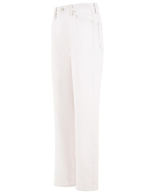 Mother White Simple Straight-Leg Pants