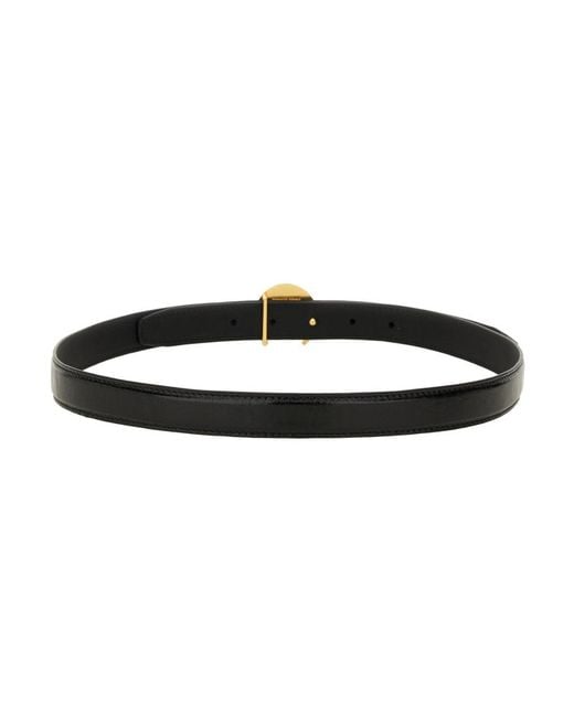 MARINE SERRE White Crescent-Moon Buckle Belt