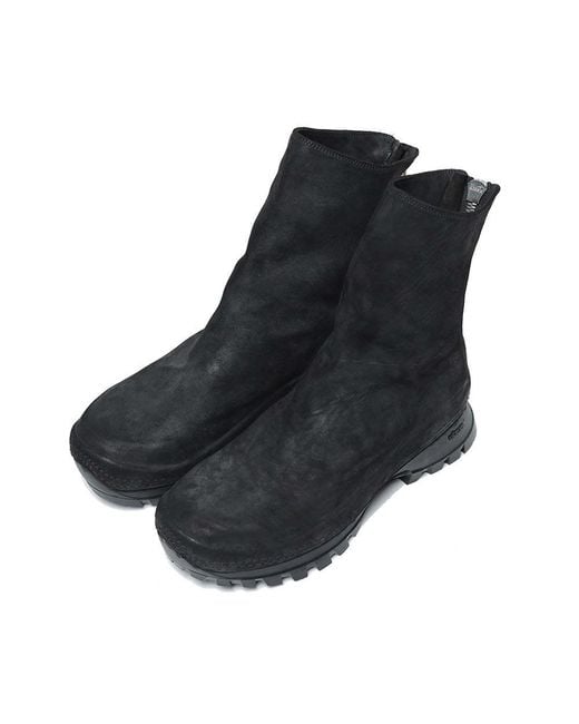 Guidi Black Back Zipper Ankle Boots for men