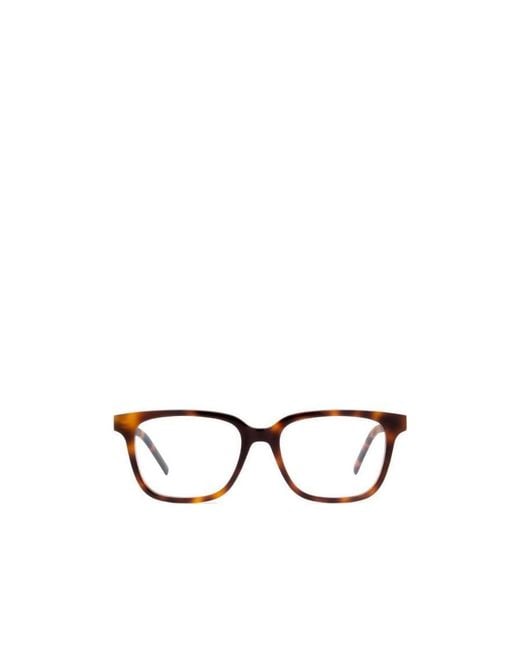 Saint Laurent White Eyewear Square Frame Glasses