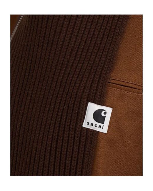 Sacai Brown X Carhartt Duck Knit Jacket