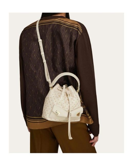 Ferragamo Natural Multipocket Bucket Bag
