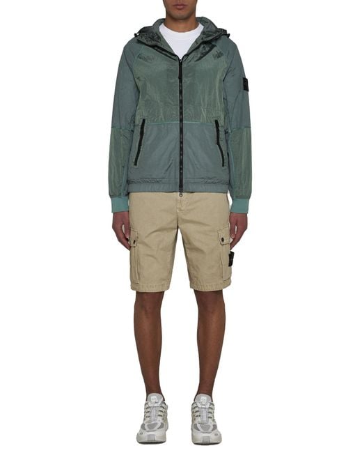 Stone Island Green Compass Patch Hooded Jacket for men
