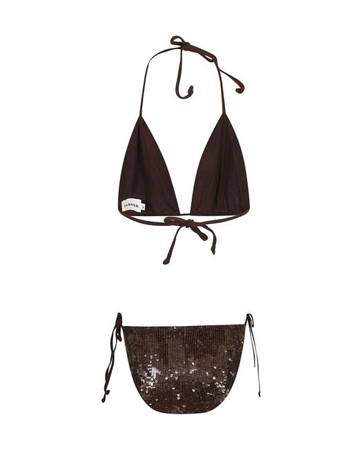 P.A.R.O.S.H. White Sequin-Embellished Bikini