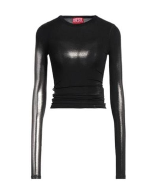 DIESEL Black Two-Color Long-Sleeved T-Shirt
