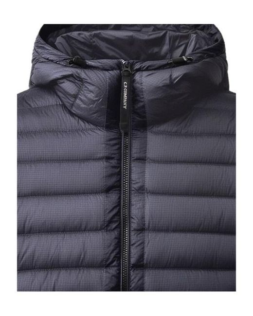 C P Company Blue Down Hooded Puffer Jacket for men