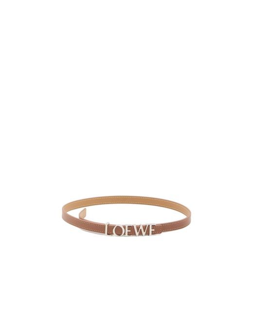 Loewe White Logo Lettering Buckle Belt
