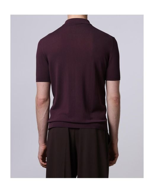 Roberto Collina Purple Mya Knitted Polo Shirt for men