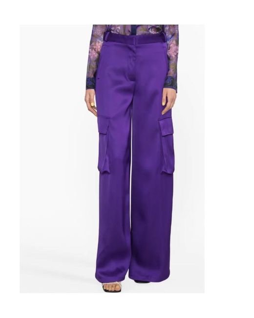 Versace Purple Wide-Leg Cargo Pants