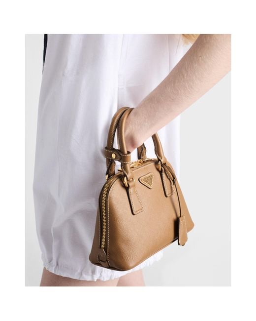 Prada Brown Zip-Up Top Handle Bag