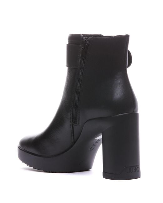 Liu Jo Black 100Mm Leather Boots