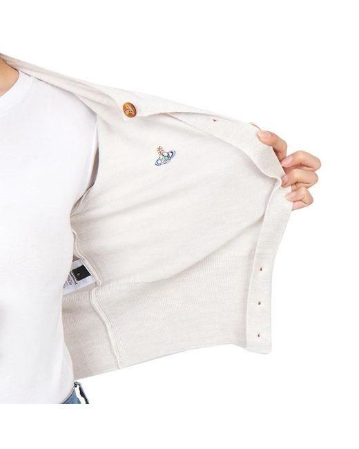 Vivienne Westwood White Bea Logo-Embroidery Cardigan