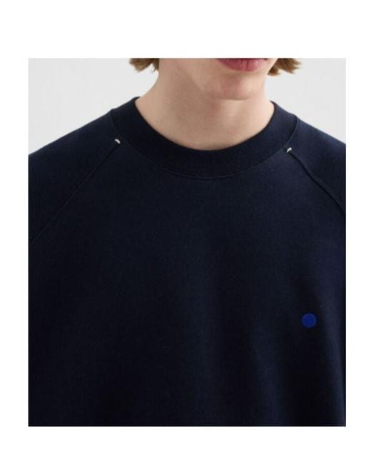 Jil Sander Blue Cashmere Blend Crew-Neck Sweatshirt for men