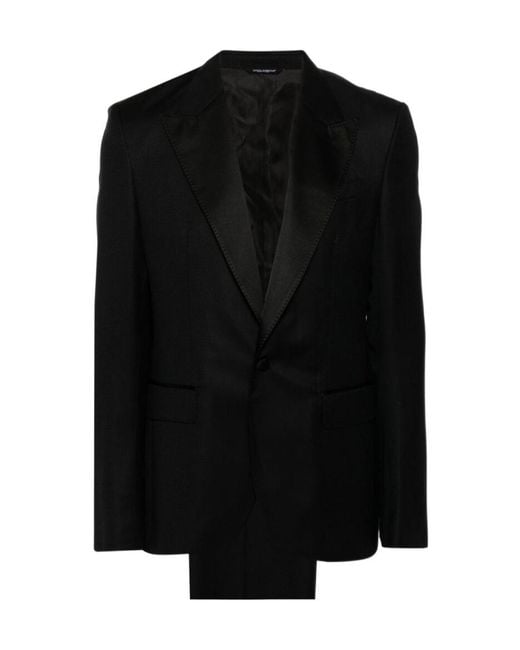 Dolce & Gabbana Black Single-Breasted Tuxedo Suit for men