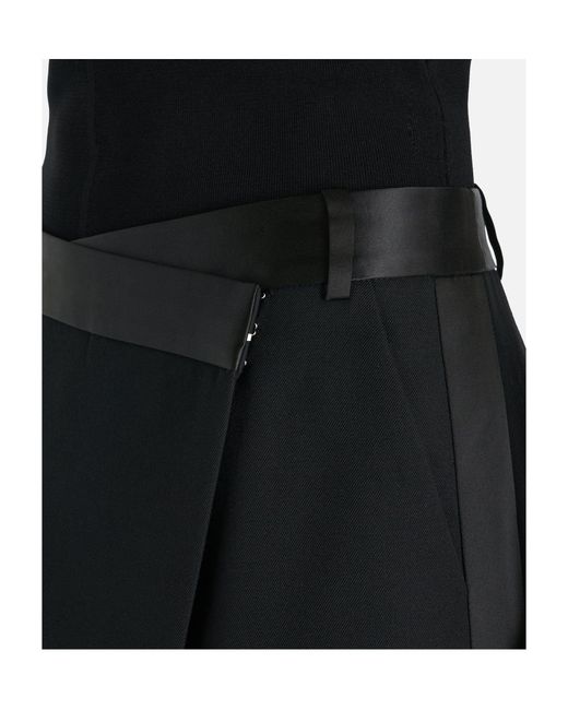 Jonathan Simkhai Black Satin-Belt Wrap Midi Skirt
