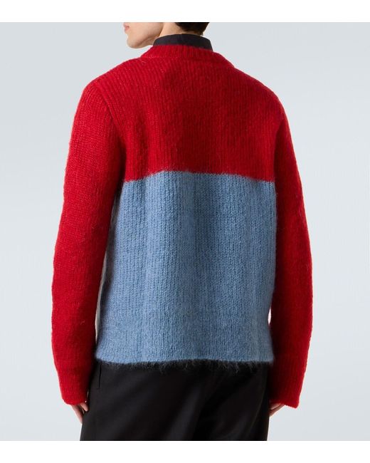 Jil Sander Red Mohair-Blend Sweater for men