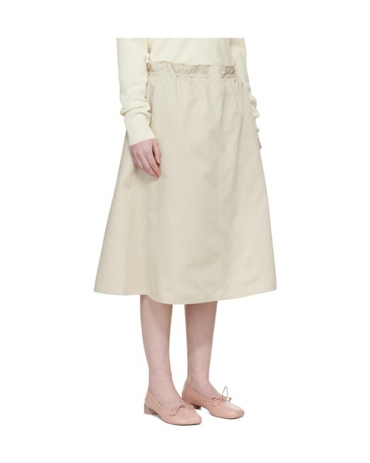 MM6 by Maison Margiela Gray Elasticated Waistband Midi Skirt