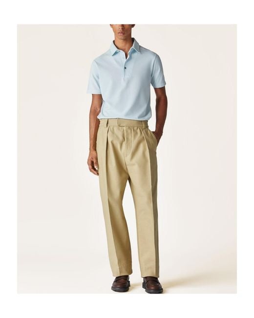 Loro Piana Blue Short-Sleeved Polo Shirt for men