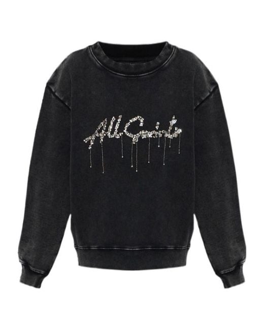 AllSaints Blue Crew Neck Long-Sleeved Sweatshirt