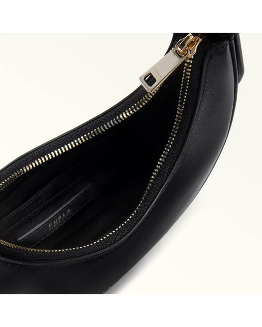 Furla Black Delizia Logo Printed Mini Shoulder Bag