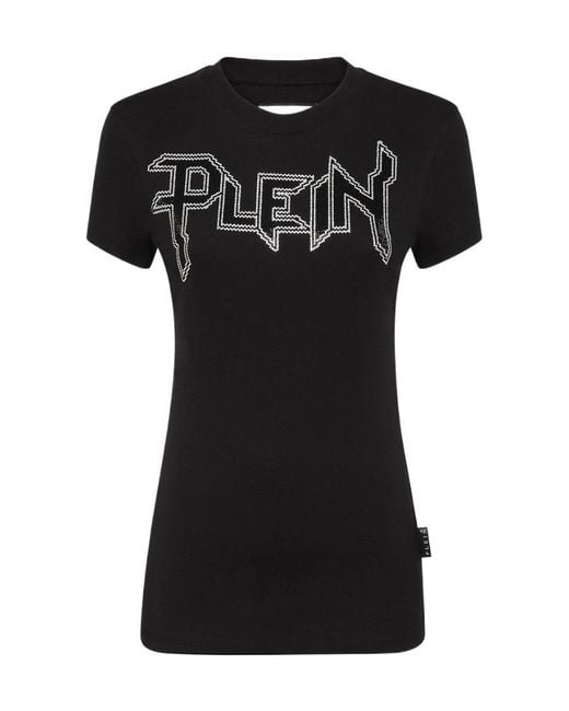 Philipp Plein Black Logo-Embellished Cotton T-Shirt