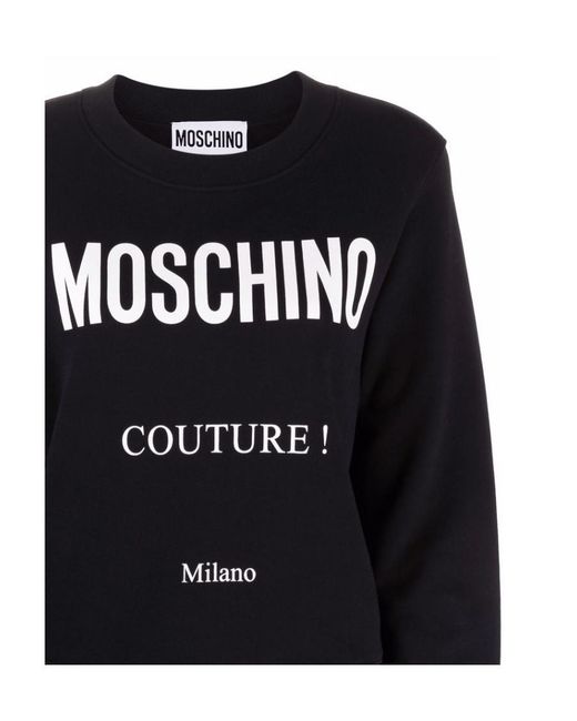 Moschino Black Round Collar Long Sleeve Sweater