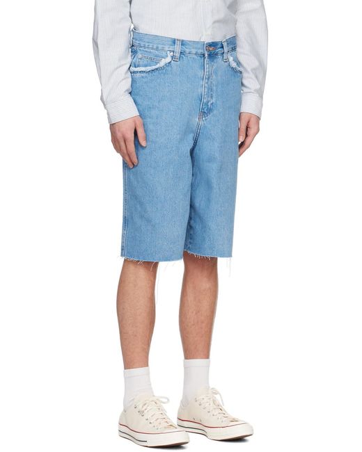 A.P.C. Blue Oakland Denim Shorts for men