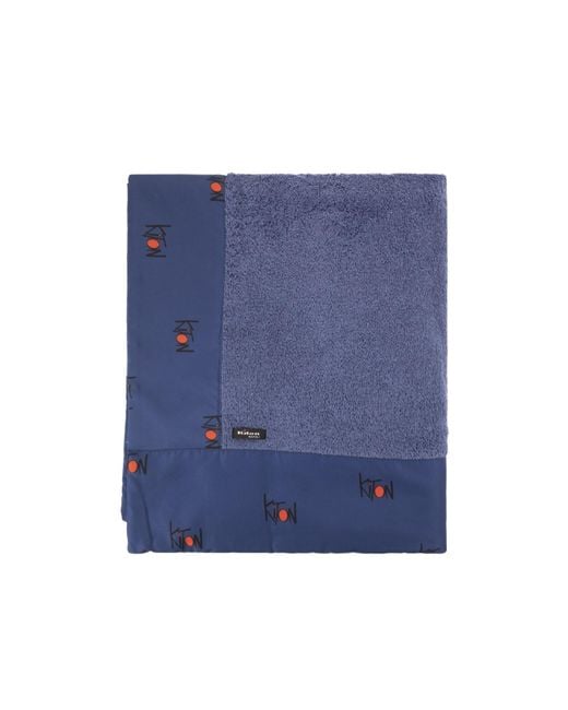 Kiton Blue Logo Detailed Beach Towel for men