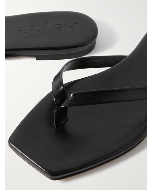 Aeyde Black Square Toed Slippers