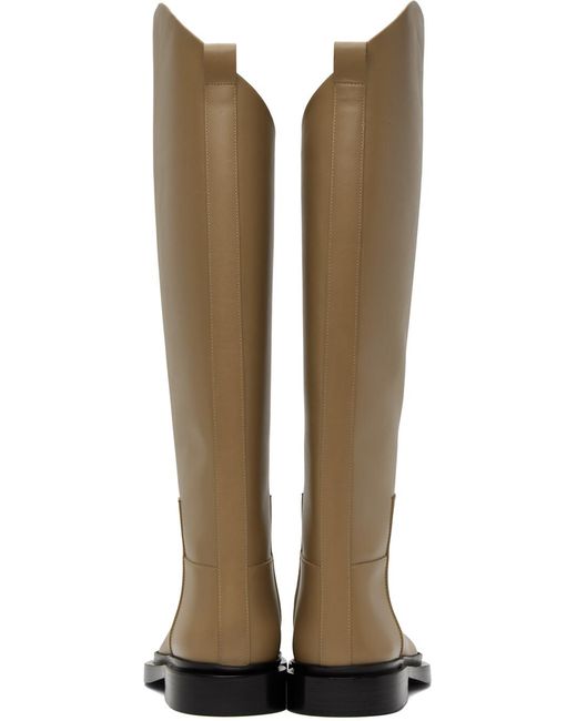 Jil Sander White Almond-Toe Knee-Length Boots