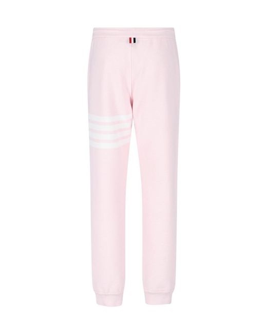 Thom Browne Pink 4-Bar Drawstring Sweatpants