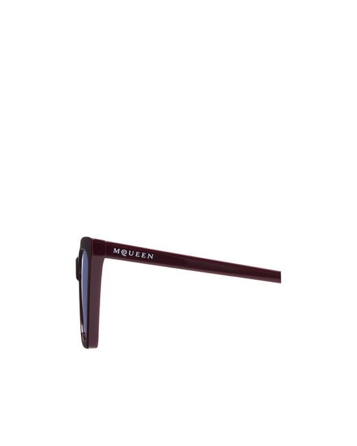 McQueen White Eyewear Spike Geometric Cat-Eye Frame Sunglasses