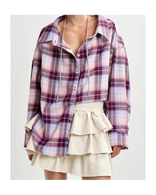 Essentiel Antwerp Purple Plaid Shirt