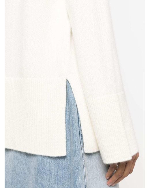 P.A.R.O.S.H. White Drop-Shoulder Crew-Neck Jumper