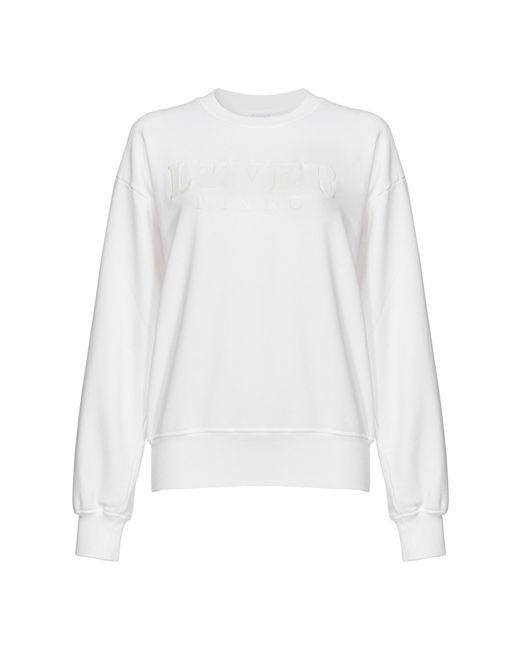 Pinko White Long Sleeve Crewneck Sweatshirt
