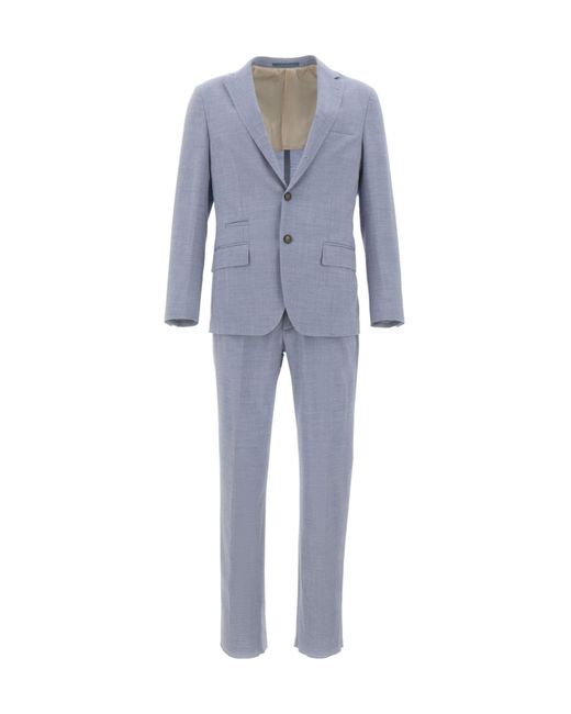 Eleventy Blue Single-Breasted Slim Suit for men