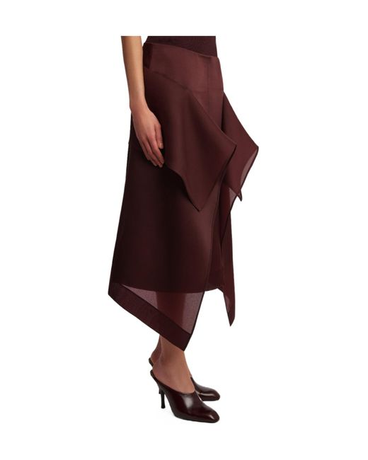 Khaite Purple Nina Layered Sculpted Skirt