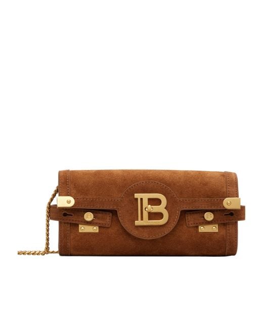 Balmain Brown B Buzz 23 Pouch Bag