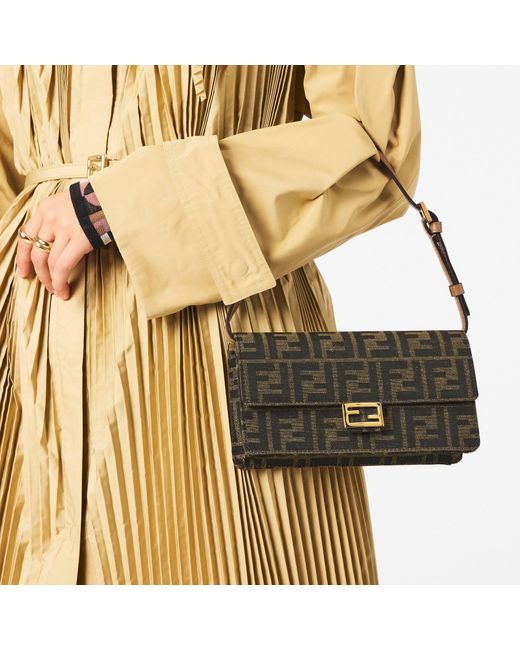 Fendi Black Monogram Printed Rectangular Shoulder Bag